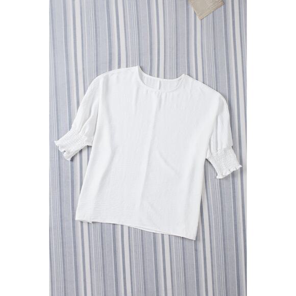 NWT White Smocked Cuffs Shift Blouse - 2XL - Picture 5 of 5